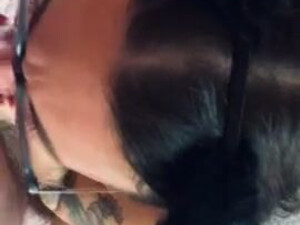 Submissive Kitten Deepthroat Cock Worship Cock Brunette Blowjob Balls Sucking GIF